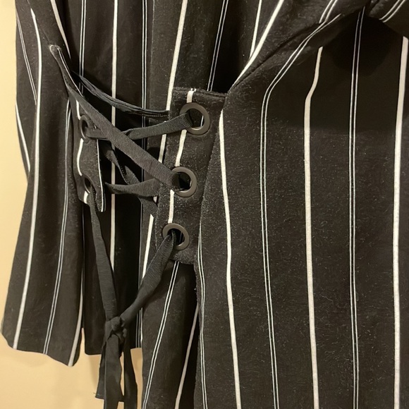 Black Stripe Corset Top - Picture 2 of 5
